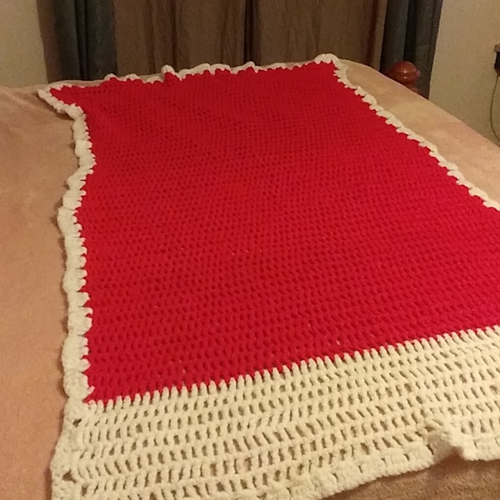 Blanket 31 across/57 long.